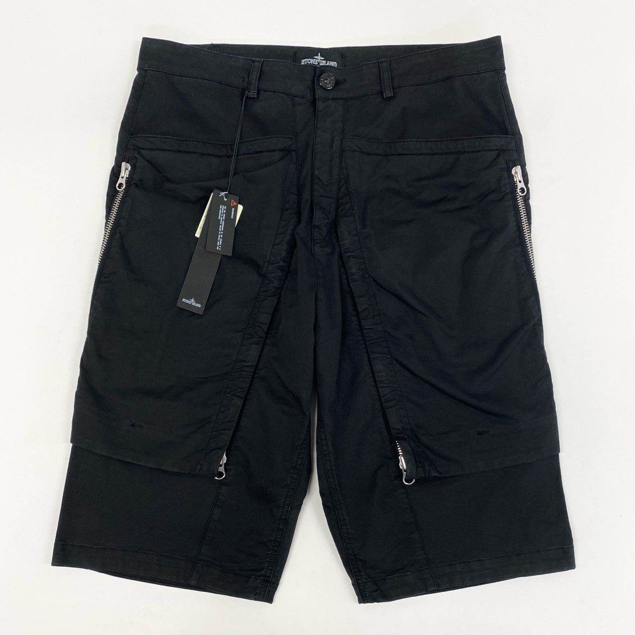 32l26 《未使用保管品》 タグ付 Stone Island ストーンアイランド SHADOW PROJECT BERMUDA SHORTS シャドウプロジェクト バルミューダ ショーツ ショートパンツ ハーフパンツ カーゴ 6819L0208 48 ブラック