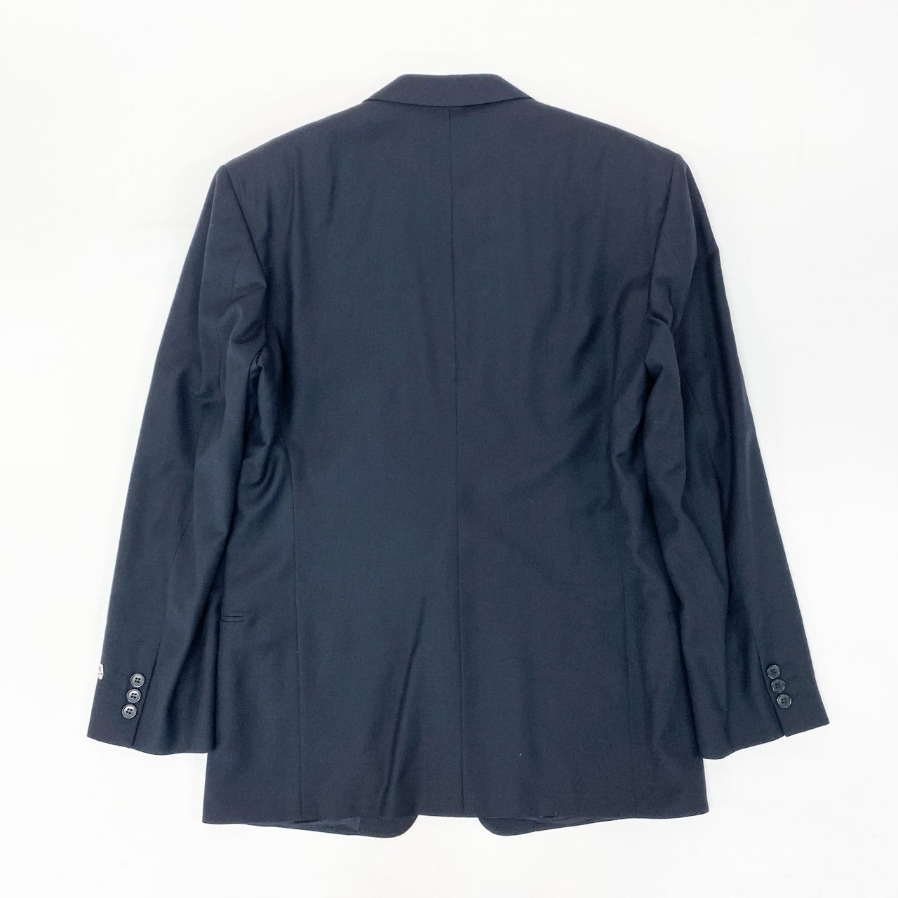 6k1 GIORGIO ARMANI ジョルジオアルマーニ イタリア製 80～90`s VINTAGE テーラードジャケット 2B 無地 フォーマル メンズ 紳士服 39 ネイビー ウール100％o07t