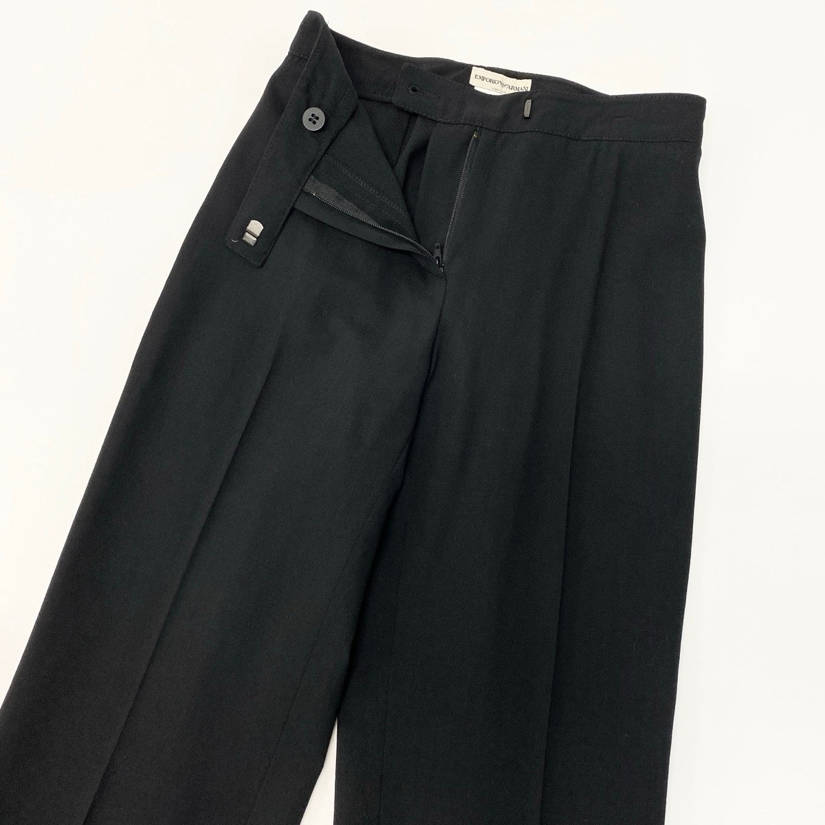 55e19 EMPORIO ARMANI エンポリオアルマーニ セットアップスーツ シングルスーツ フォーマル ビジネス サイズ36 ブラック レディース 女性服u02t