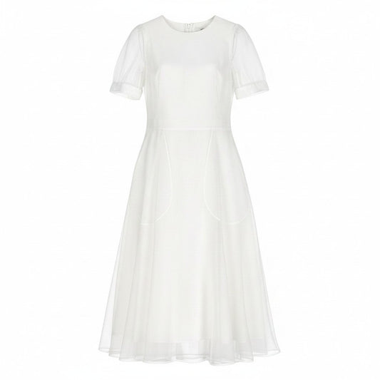 He11 GIVENCHY ジバンシー 2023SS チュールレイヤードドレス ワンピースサイズ34 ホワイト レディースk02i