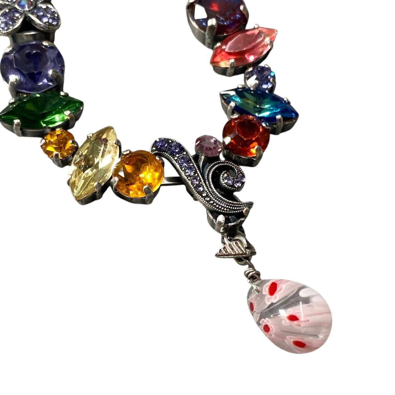 h11 19 《美品》 Mariana マリアナ 天然石 × クリスタル ビジュー マルチカラー アクセサリー ジュエリー アンティークt18r