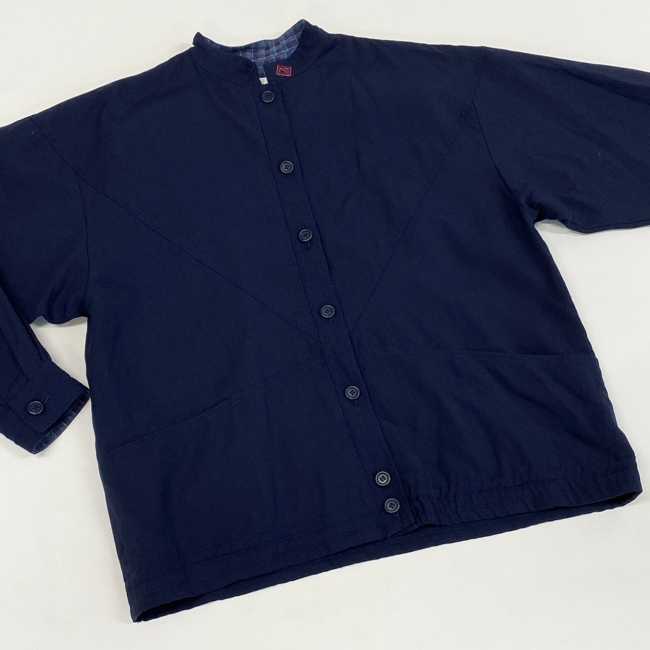 Ec27 Christian Dior クリスチャンディオール ロングスリーブシャツ トップス カットソー CDロゴ刺繍 Mサイズ ネイビー ウール100％ レディース 女性用u02t