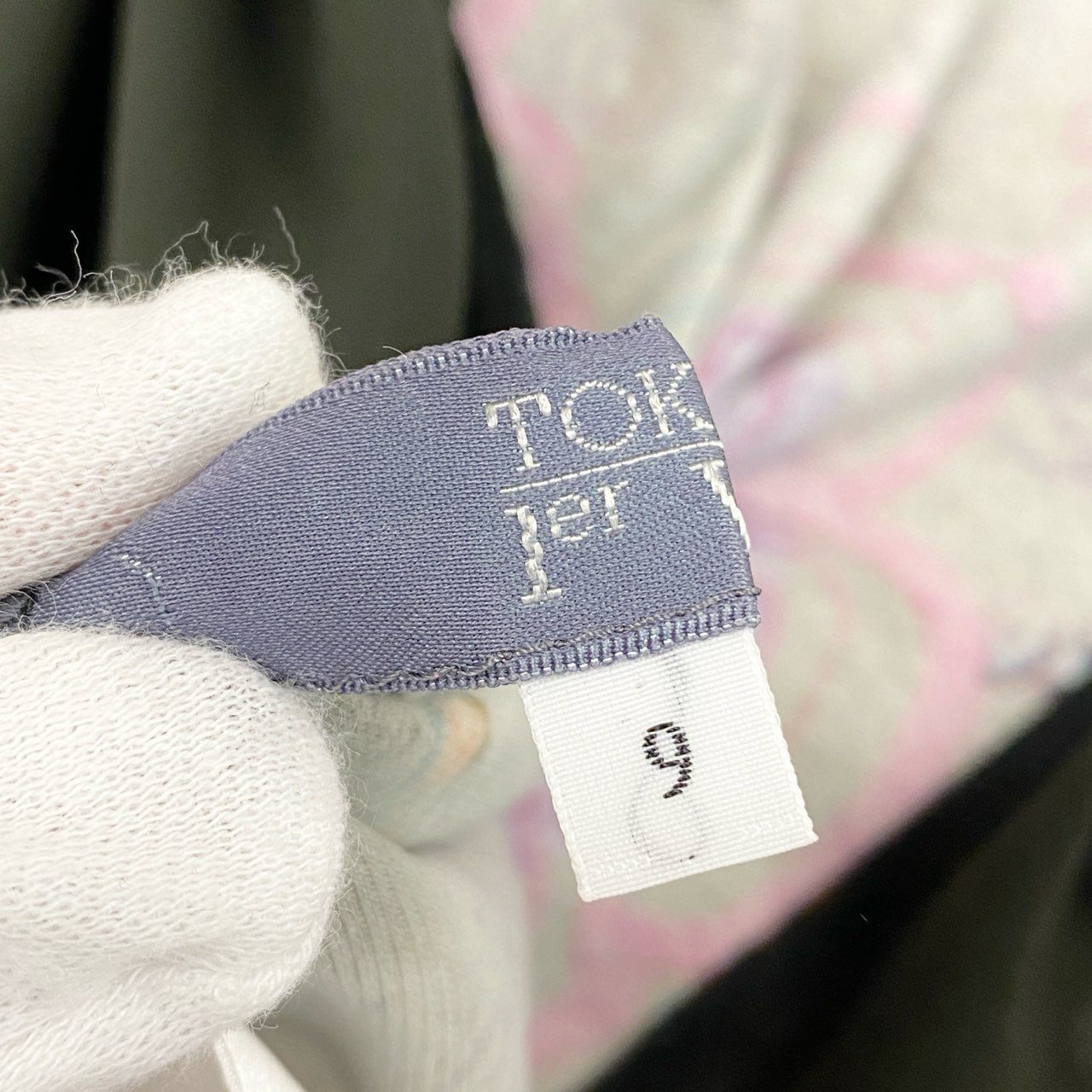 76k21《美品》 TOKUKO 1er VOL トクコプルミエヴォル ロングカーディガン 長袖 フリル装飾 花柄プリント 水玉 ドット柄 レディース 女性用 9 ブラウンu02t