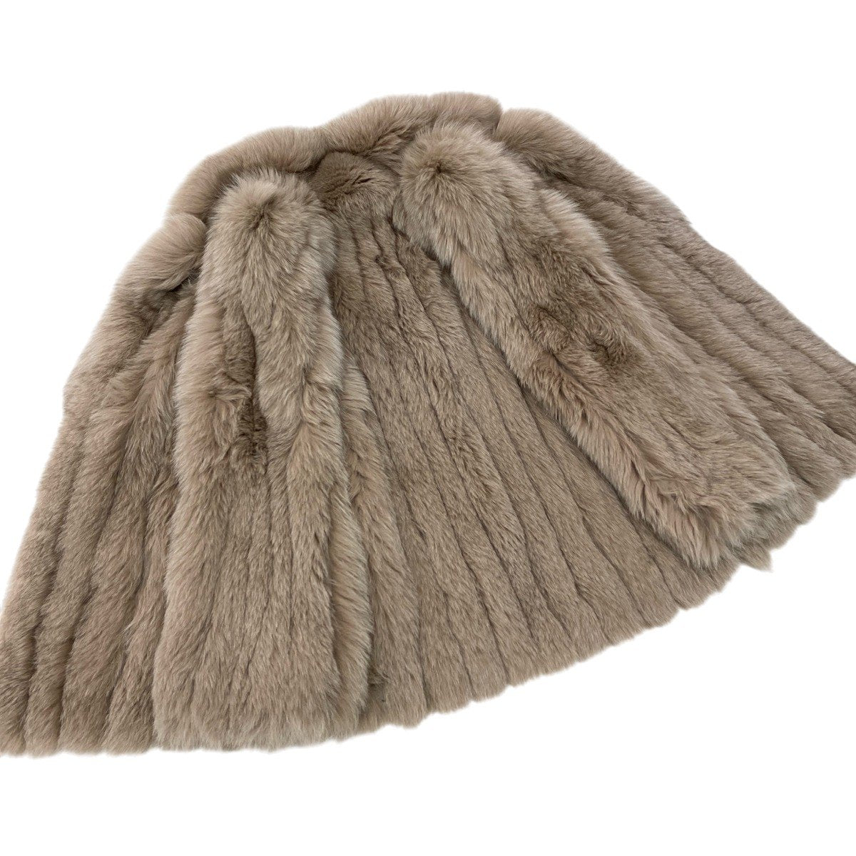 78h8 染め フォックスファー コート サイズF ベージュ 本毛皮 Dyed Fox Fur Coat Beiget18r