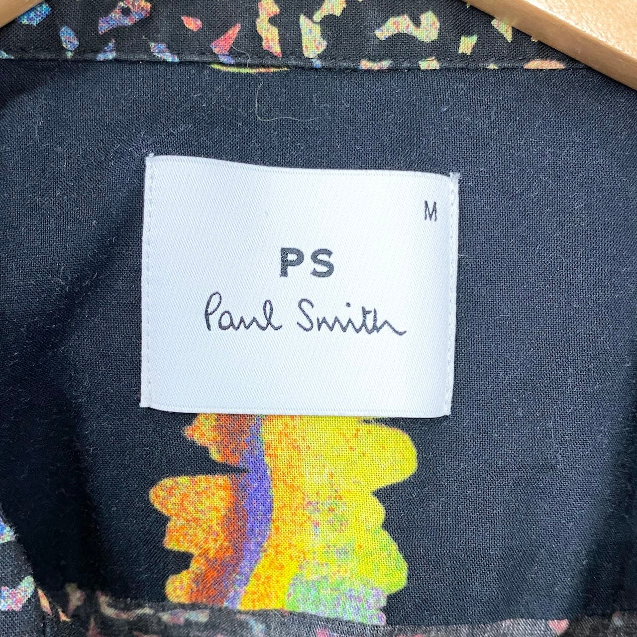80e14 Paul Smith ポールスミス 半袖シャツ コットンシャツ 総柄 日本製 Mサイズ マルチカラー コットン100％ メンズ 男性用u02t