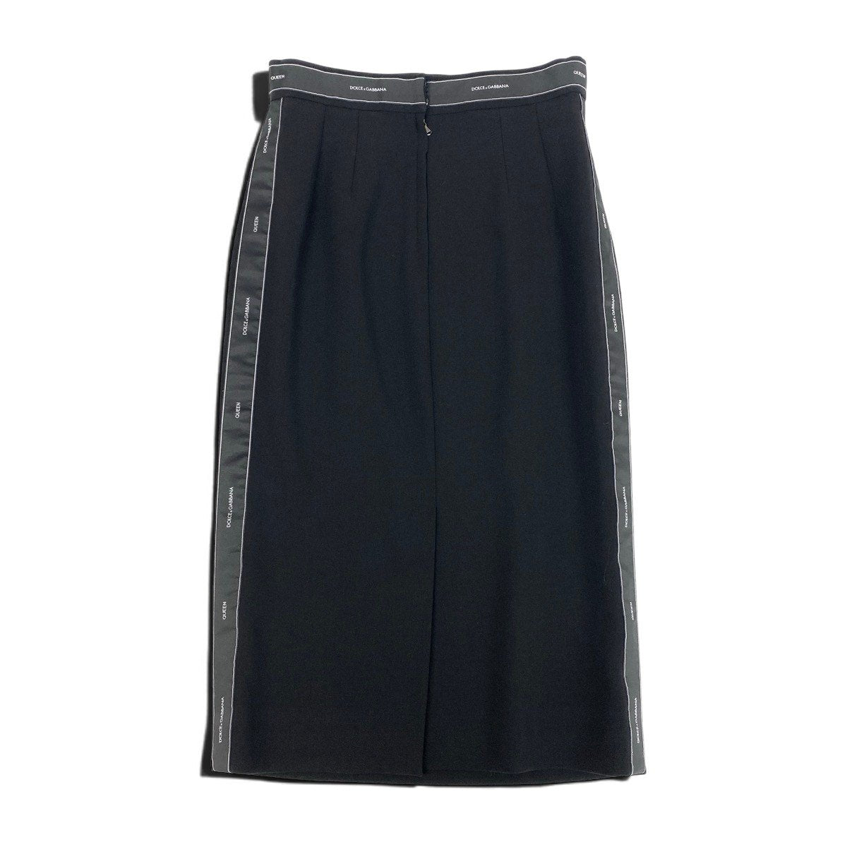 h17 【美品】DOLCE&GABBANA ロングスカート サイドライン 42サイズ ブラック レディース 女性用k02i
