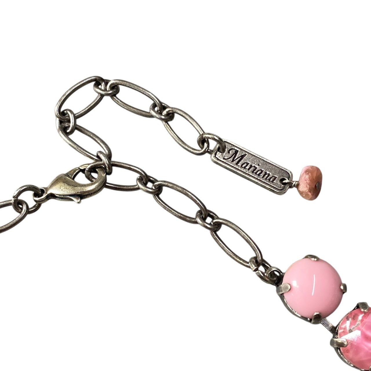 h11 18 《美品》 Mariana マリアナ 天然石 × クリスタル ビジュー ピンク アクセサリー ジュエリー アンティークt18r
