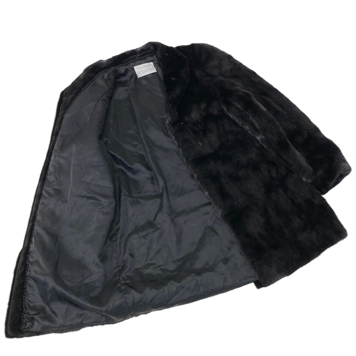 12i21 ダークミンク ファーコート サイズF ブラック 最高級本毛皮 Dark Mink Fur Coat リアルファーt18r
