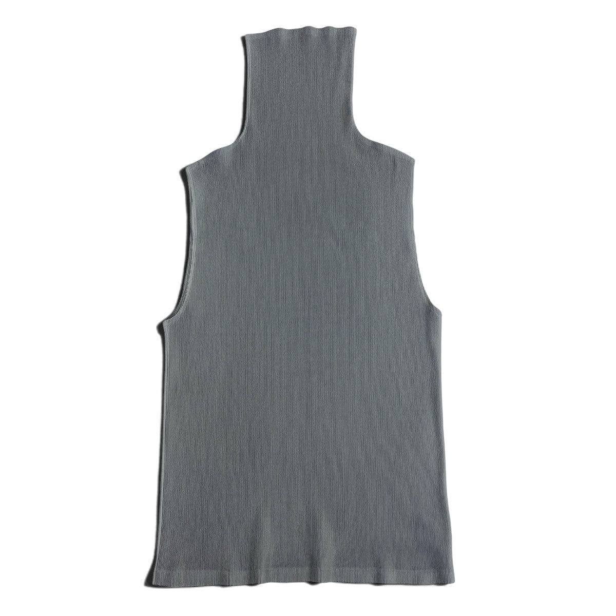 Ah28 PLEATS PLEASE プリーツプリーズ ノースリーブ プリーツカットソー サイズ3 グレー系 ポリエステル レディースo07t
