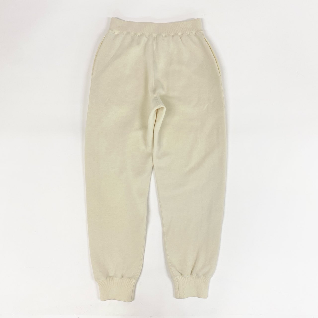4h26 JIL SANDER + ジルサンダー サイドライン スウェットパンツ ボトムス 裏起毛 イージーパンツ リブ J40KA0158 32 クリーム ウール コットン レディースo07t