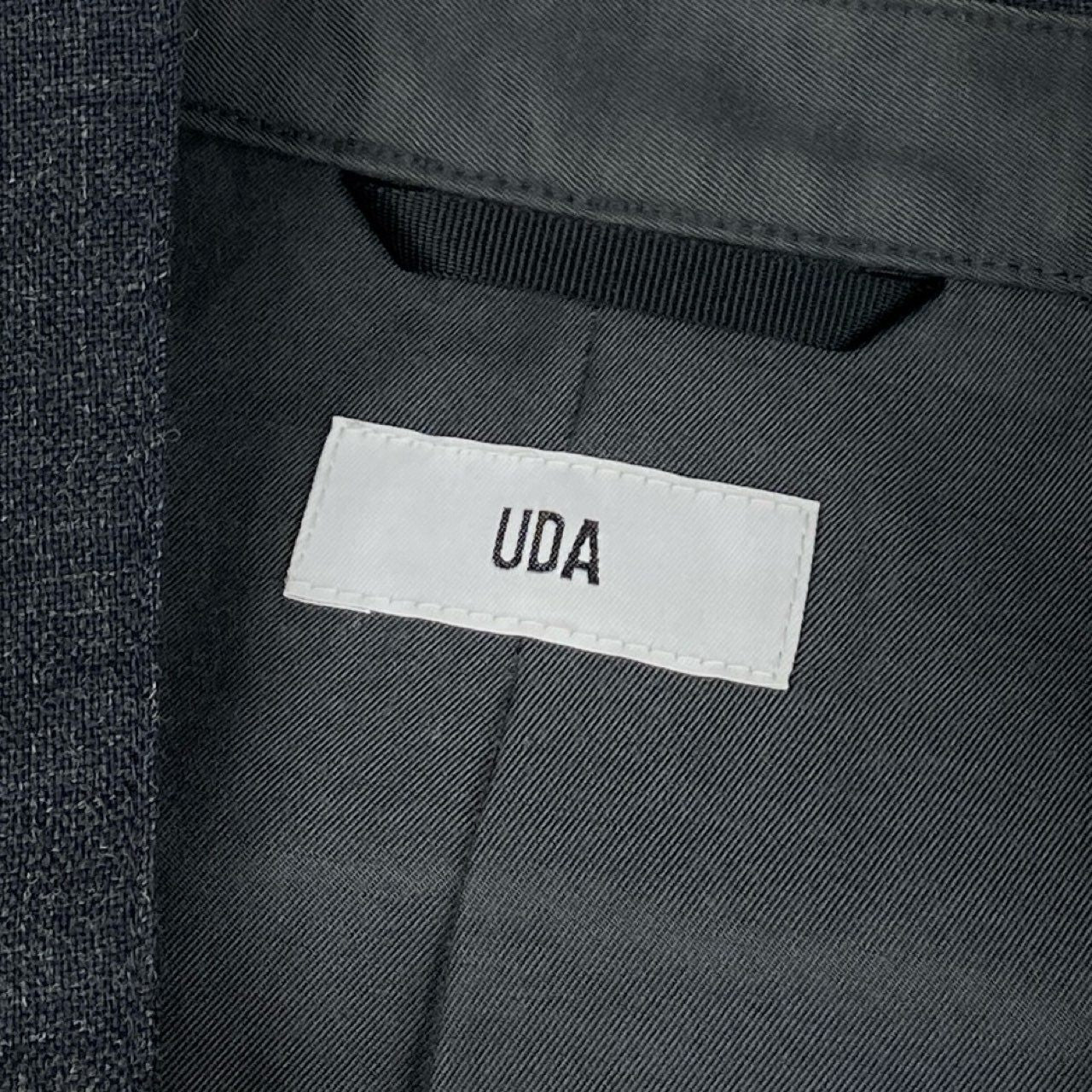 46j3《美品》 UDA ユーディーエー ジップアップブルゾン スイングトップ ジャケット スウィングトップ 日本製 U-B-001 Sサイズ ネイビー ウール メンズo07t