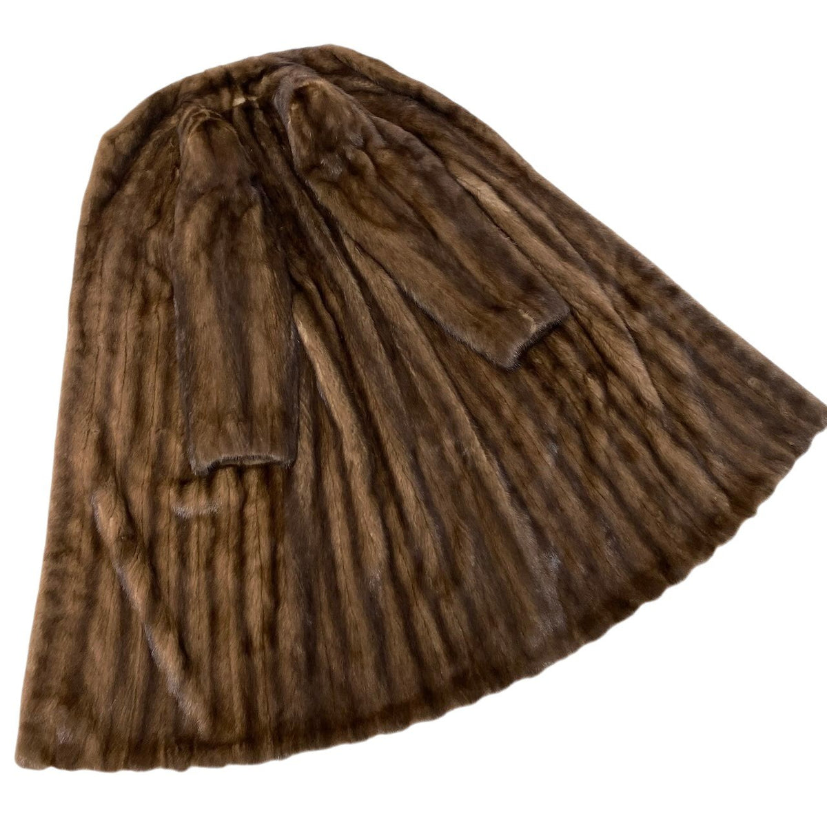 47j16 毛皮コート パステルミンク 着丈115cm 超ロングコート 本毛皮 裏地刺繍 Free ブラウン MINK FUR レディースu02t