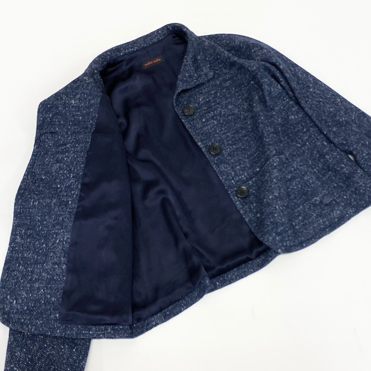 40k18【美品】yoshie inaba ヨシエイナバ アンサンブル セットアップ ジャケット ワンピース B0354JJJ312 1サイズ ネイビー レディースu02t