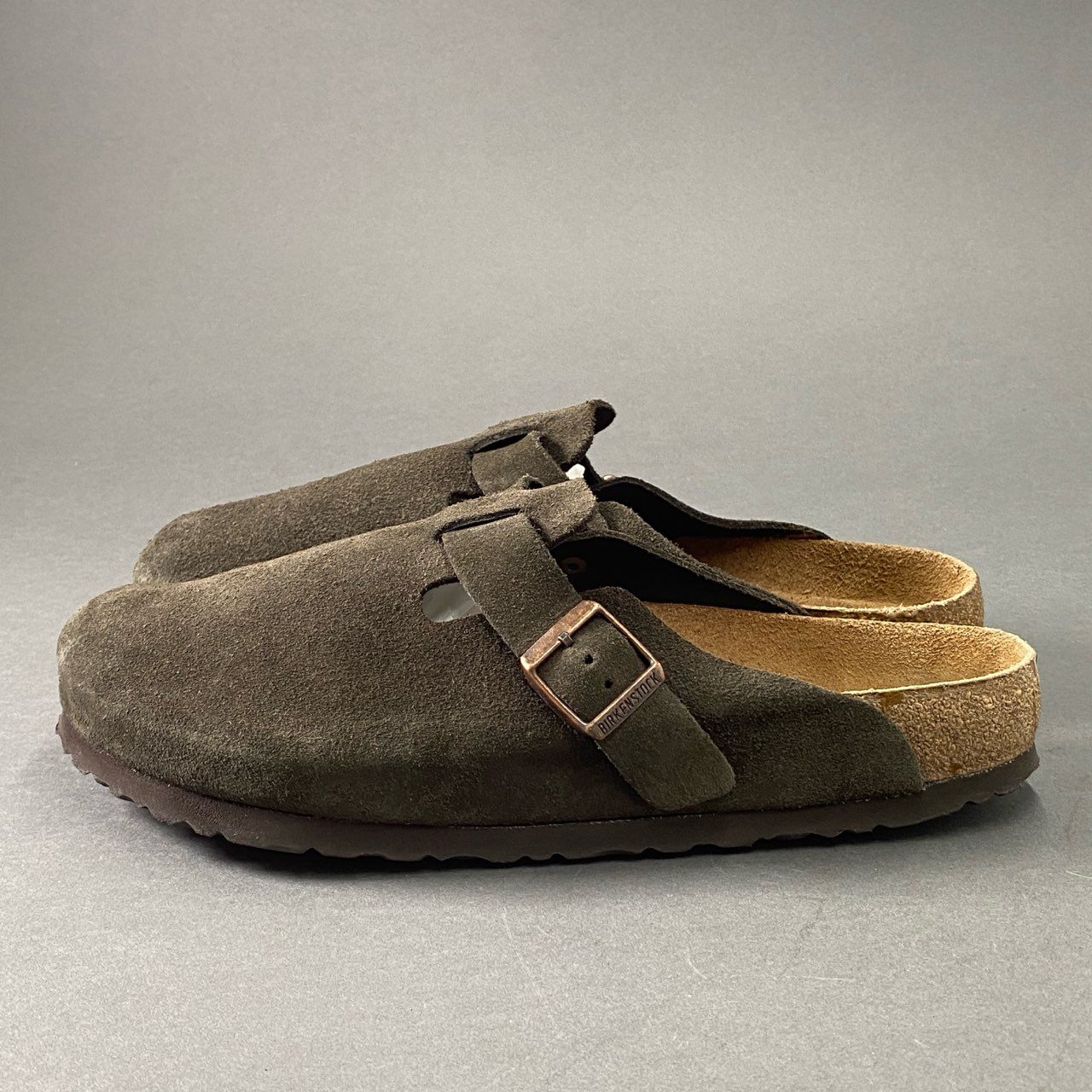 6f18 BIRKENSTOCK ビルケンシュトック BOSTON ボストン サンダル 28.5cm カーキ スエード レザー シューズ