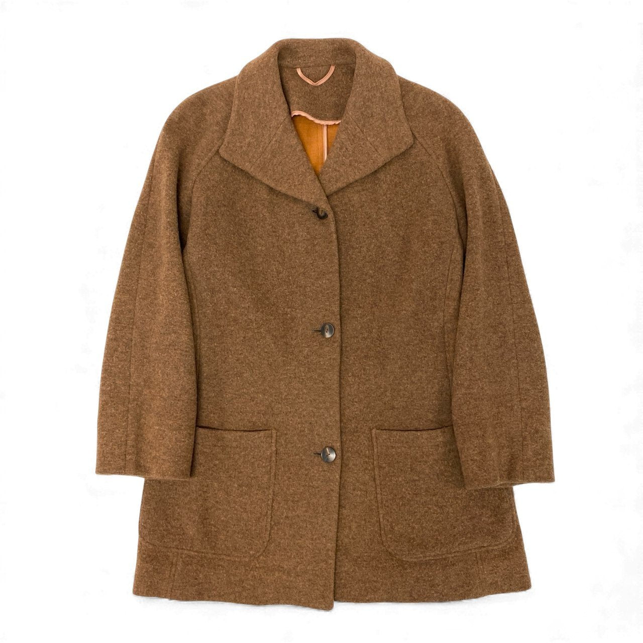 36k28 Aquascutum OF LONDON アクアスキュータム 英国製 チェスターコート 縮絨ウール アンゴラ混  10REG ブラウン レディース 女性用u02t