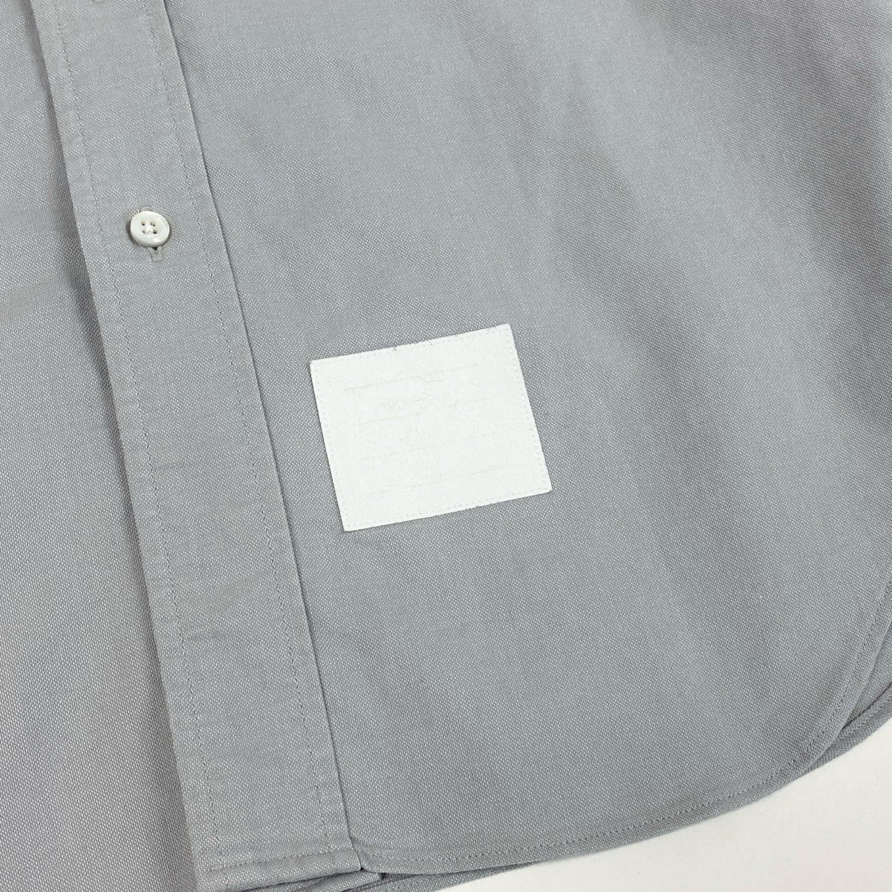 63a30 THOM BROWNE トムブラン 4BARストライプ 長袖シャツ ロングスリーブ 2 グレー コットン メンズo07t