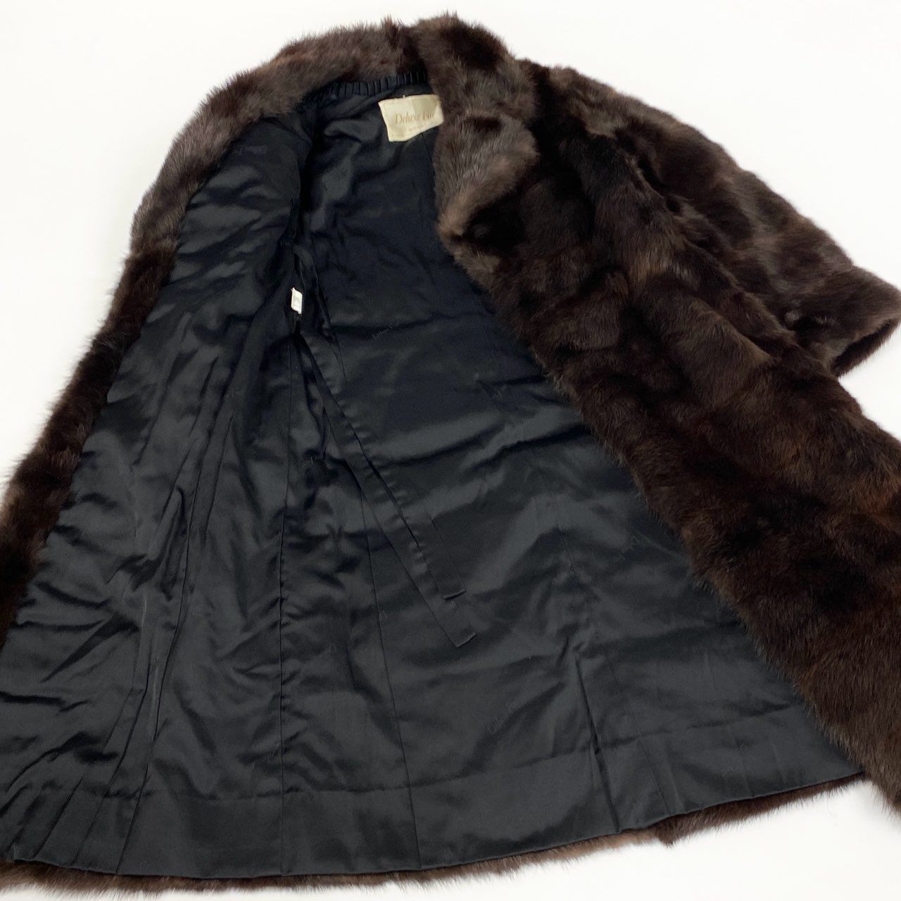 53k10 Onward オンワード マホガニー ミンク 超ロングコート 105cm M ブラウン 本毛皮 MINK FUR COAT リアルファーt18r