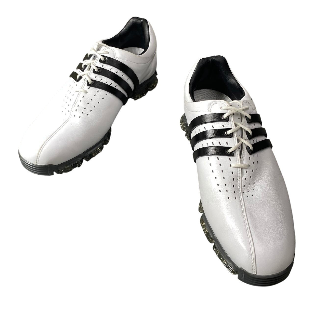 1h11 【極美品】adidas GOLF アディダス ゴルフ ゴルフシューズ TOUR360 3DFitFoam 26センチ ホワイト ブラック レザー メンズ 男性用t18r