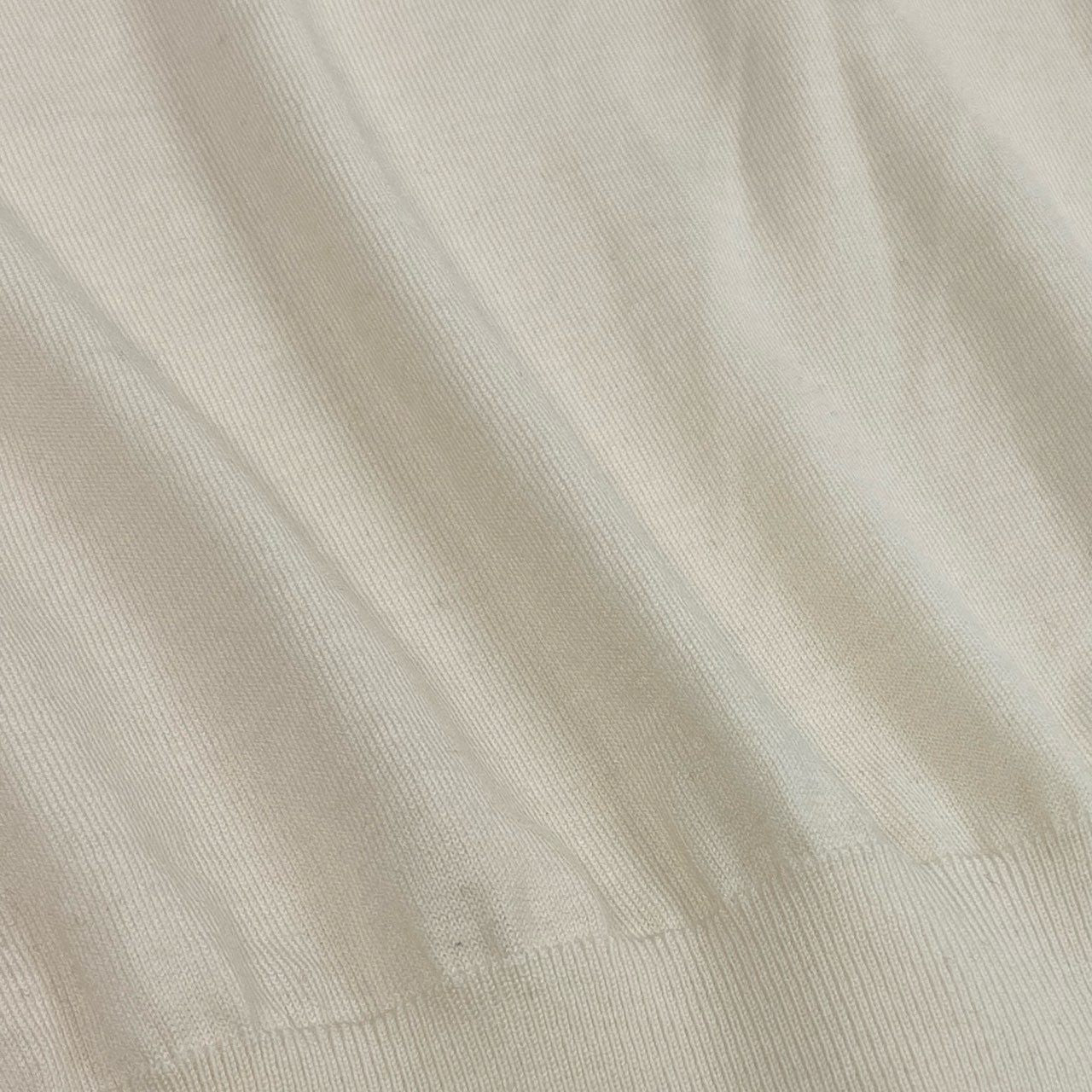 2j27 Cruciani クルチアーニ 半袖ニット ニットセーター クルーネック 薄手 ウール100％ 40サイズ アイボリー レディースu02t