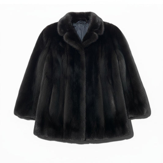35c10 ダークミンク ファーコート サイズ11 ダークブラウン 本毛皮 毛質◎ Dark Mink Fur Coatt18r