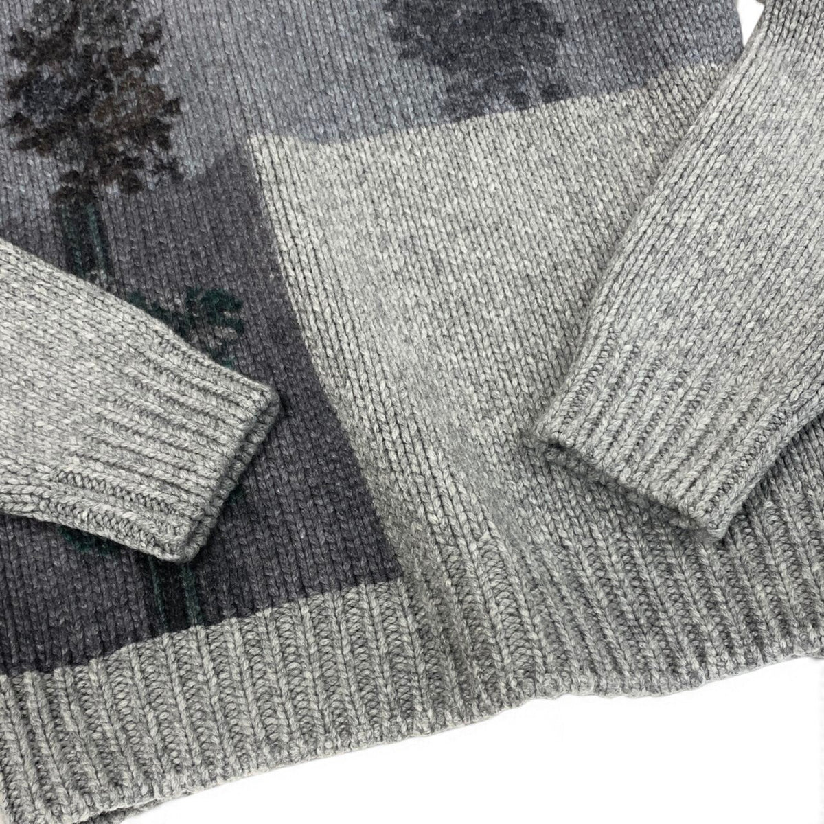 59i15 《未使用品》 HERMES エルメス 23AW Decalcomanie デルコマニー ニット セーター M グレー カシミヤ100 メンズu02t