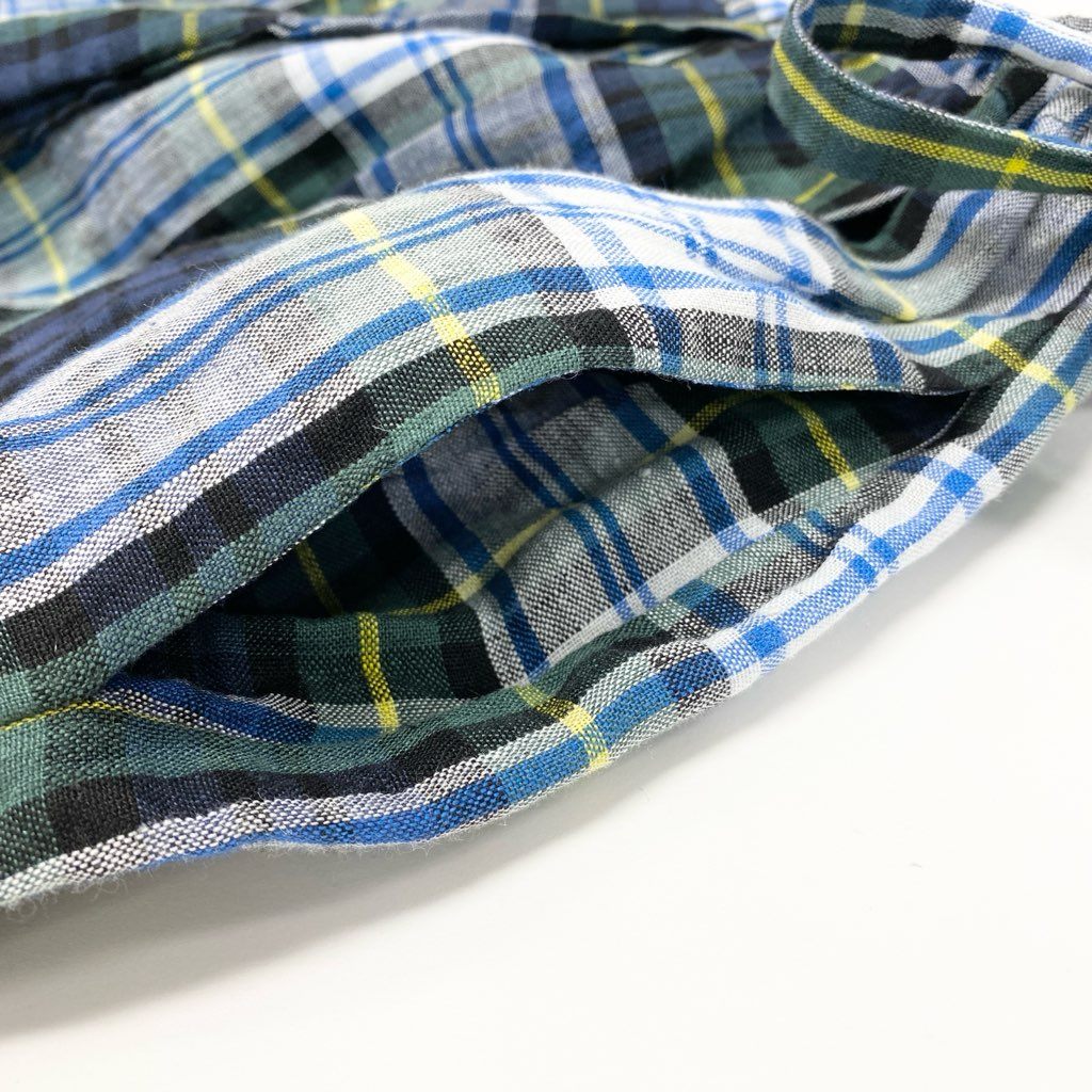 1a8 《美品》 O’NEIL OF DUBLIN オニールオブダブリン Bshop別注 アイルランド製 ロングスカート チェックスカート 8 グリーン系 リネン レディース 女性用u02t