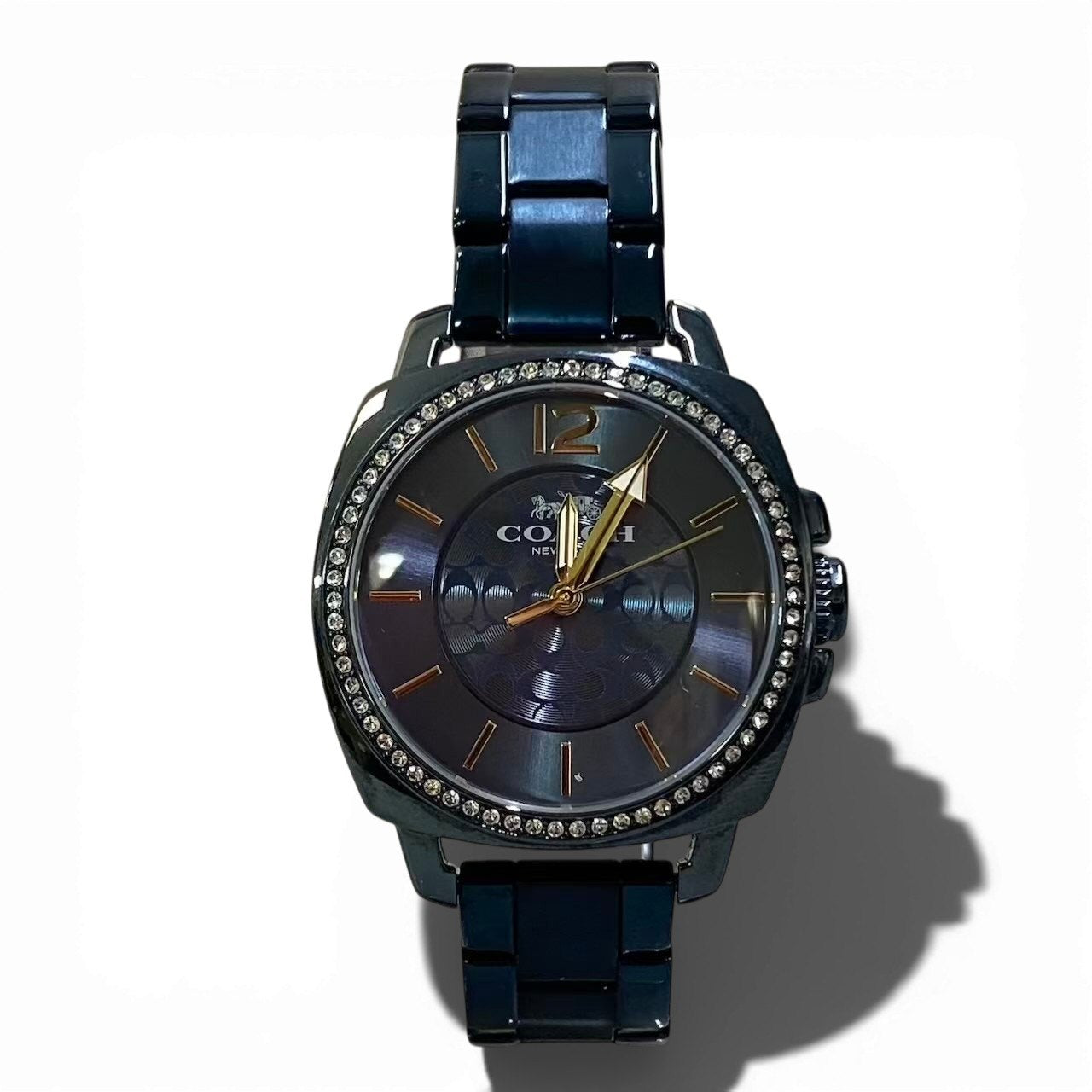 c23 《稼働品》 COACH コーチ BOYFRIEND ボーイフレンド 腕時計 34mm メタリックブルー レディース ウォッチt18r