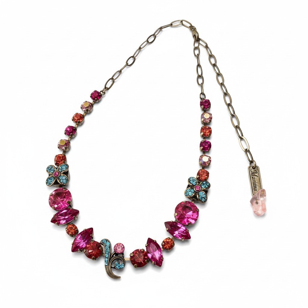 h11 ④ 《美品》 Mariana マリアナ 天然石 × クリスタル ビジュー ピンク アクセサリー ジュエリー アンティークt18r
