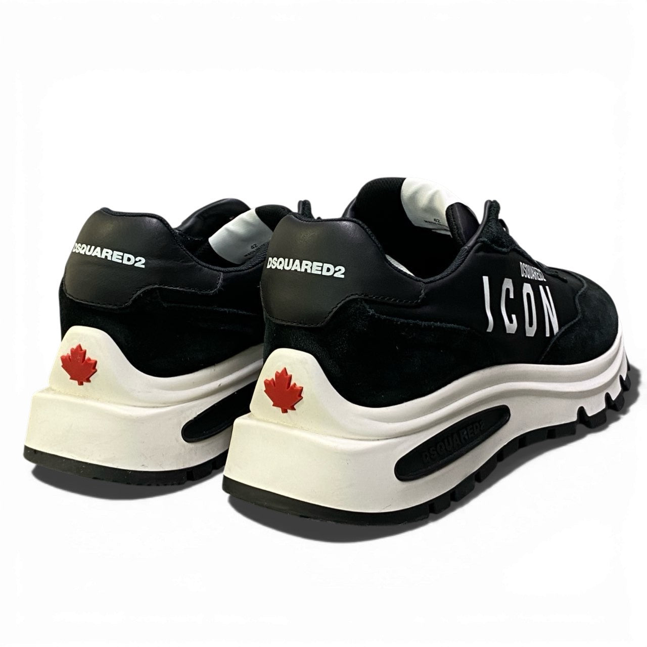 1k26 DSQUARED2 ディースクエアード RUN DS2 ローカットスニーカー  メンズ 紳士靴 シューズ SNM0320 01606725 イタリア製 42 ブラック ホワイト ナイロン カーフレザーu02t