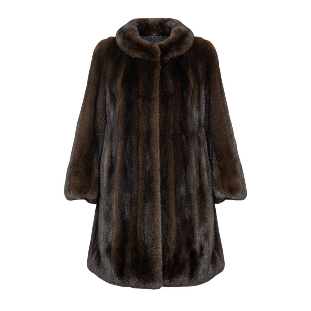 12i21 BLACKGLAMA ブラックグラマ ダークミンク ロングコート サイズF ダークブラウン 最高級本毛皮 Dark Mink Fur Long Coat リアルファーt18r