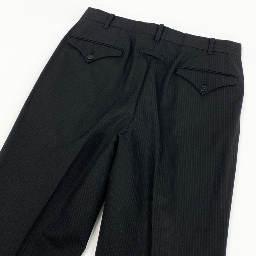 7f8 Jean-Paul GAULTIER HOMME objet ジャンポール ゴルチエオム オブジェ セットアップ スーツ ストライプ柄 テーラードジェット パンツ 48 M ブラック