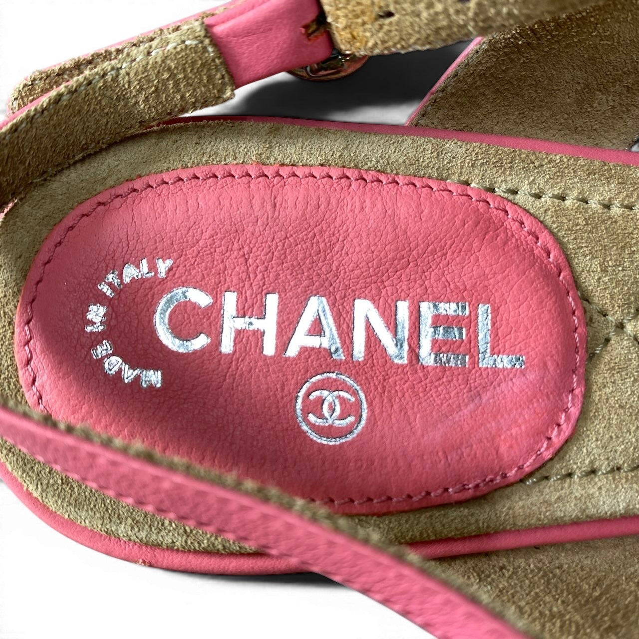 f10 【新品保管品】CHANEL シャネル マトラッセ ヌーンロック ココマーク サンダル イタリア製 37Cサイズ ピンク レザー レディース 女性用k02i