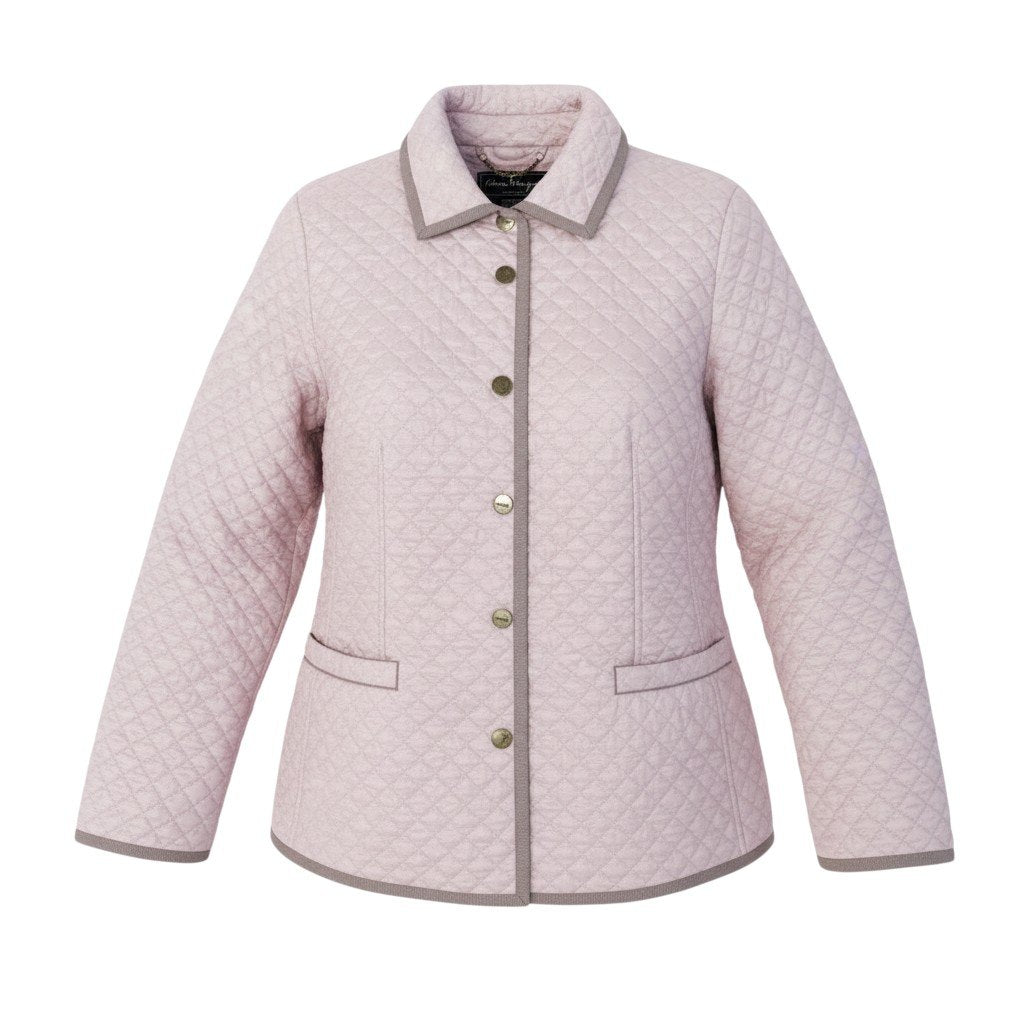 Ea16 Salvatore Ferragamo サルヴァトーレフェラガモ 裏地シルク総柄 キルティングジャケット サイズ40 ピンク系 レディース 薄手アウター 羽織k02i