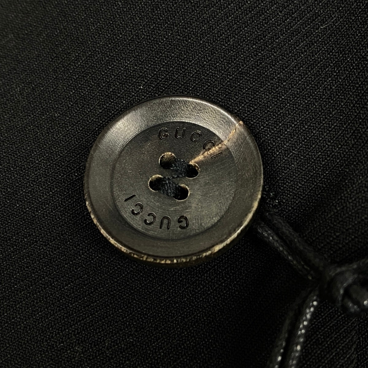 i19 E タグ付 GUCCI グッチ GUCCI UNIFORM テーラードジャケット ピークドラペル 40 ブラック ウール レディースo07t