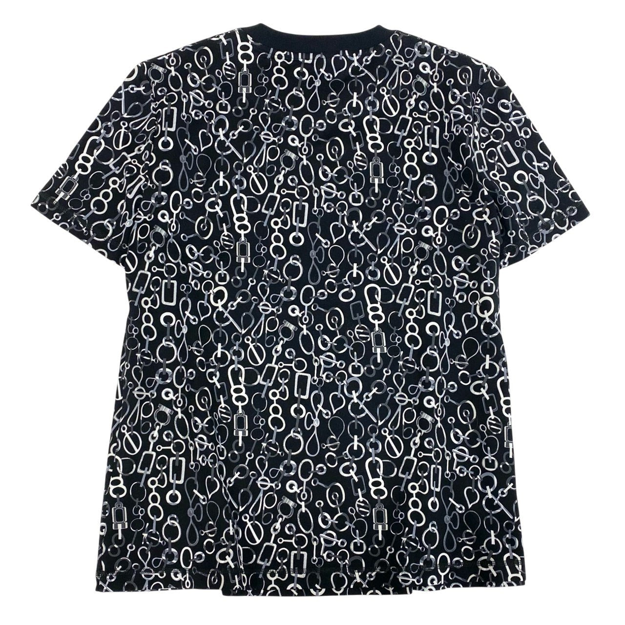 5L23 【新品保管品】HERMES エルメス 23AW Do Re Boucles T-shirt 半袖Tシャツ 総柄 3H4624DR 36サイズ ブラック コットン100％ レディースo07t