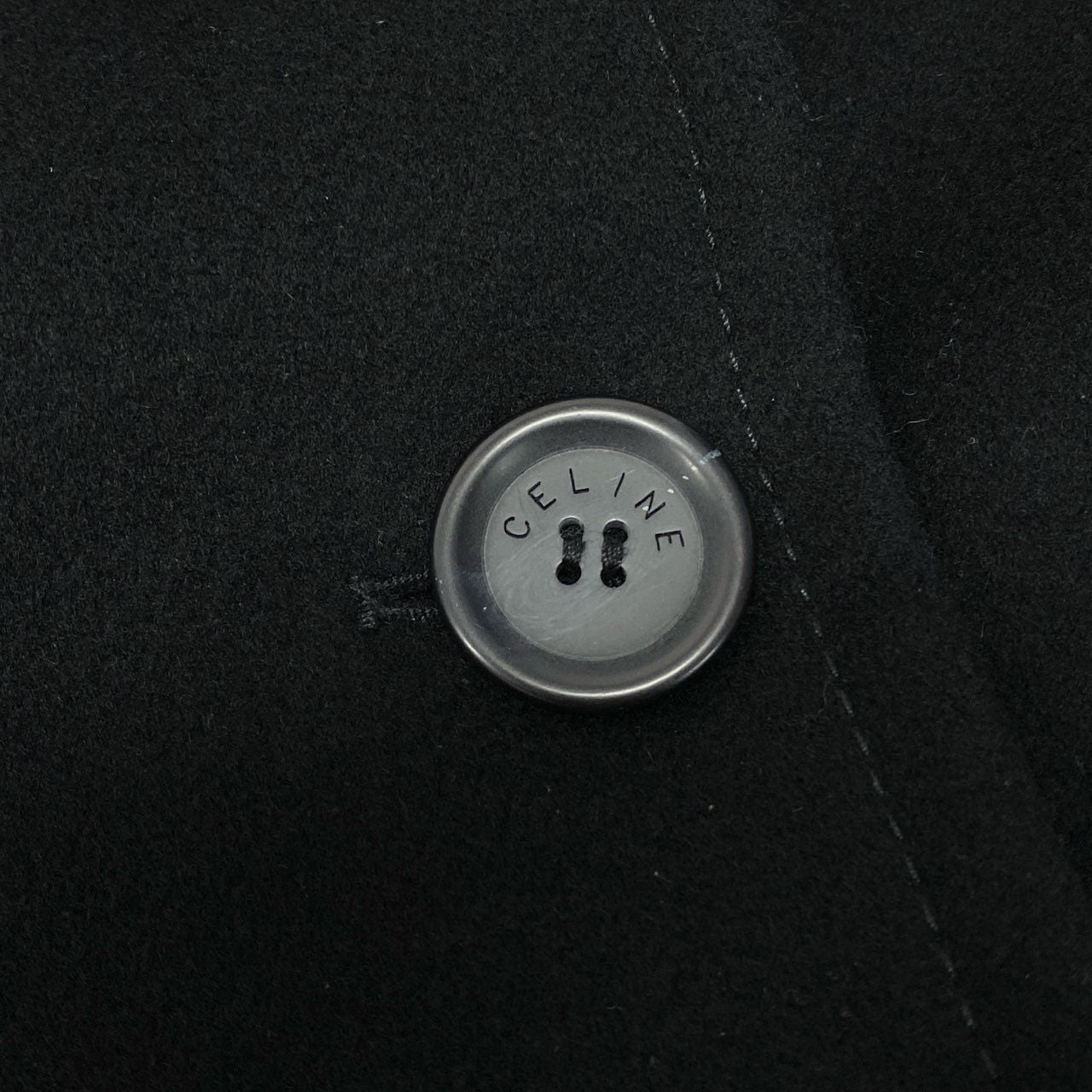 11b6【美品】 Vintage CELINE セリーヌ ロングチェスターコート ウールコート アウター 40サイズ ブラック ウール100％ レディース 女性用u02t