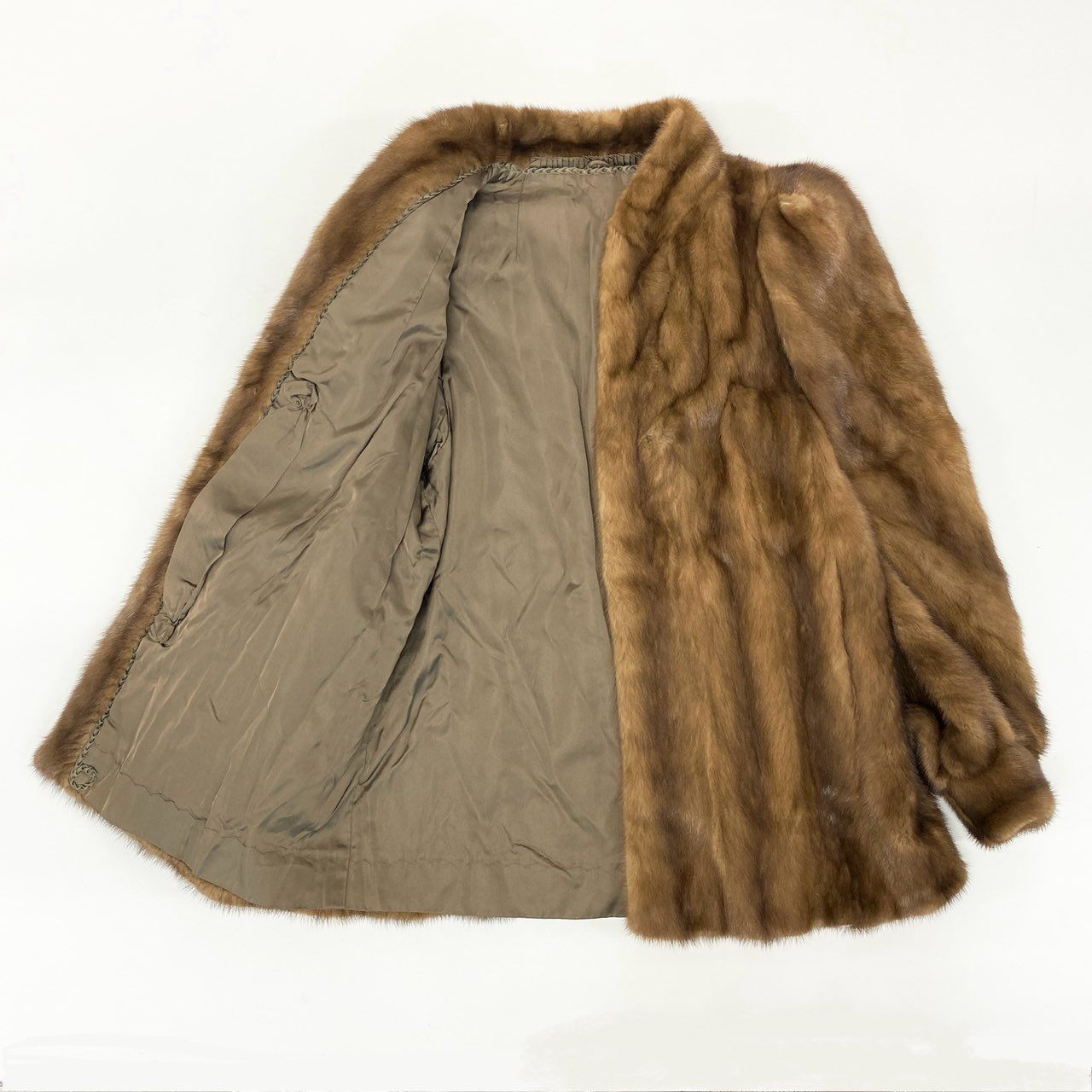 80i29 デミバフ ミンクファー コート 13 L相当 ブラウン 本毛皮 MINK FUR アウター 毛並み◎ 毛質◎t18r