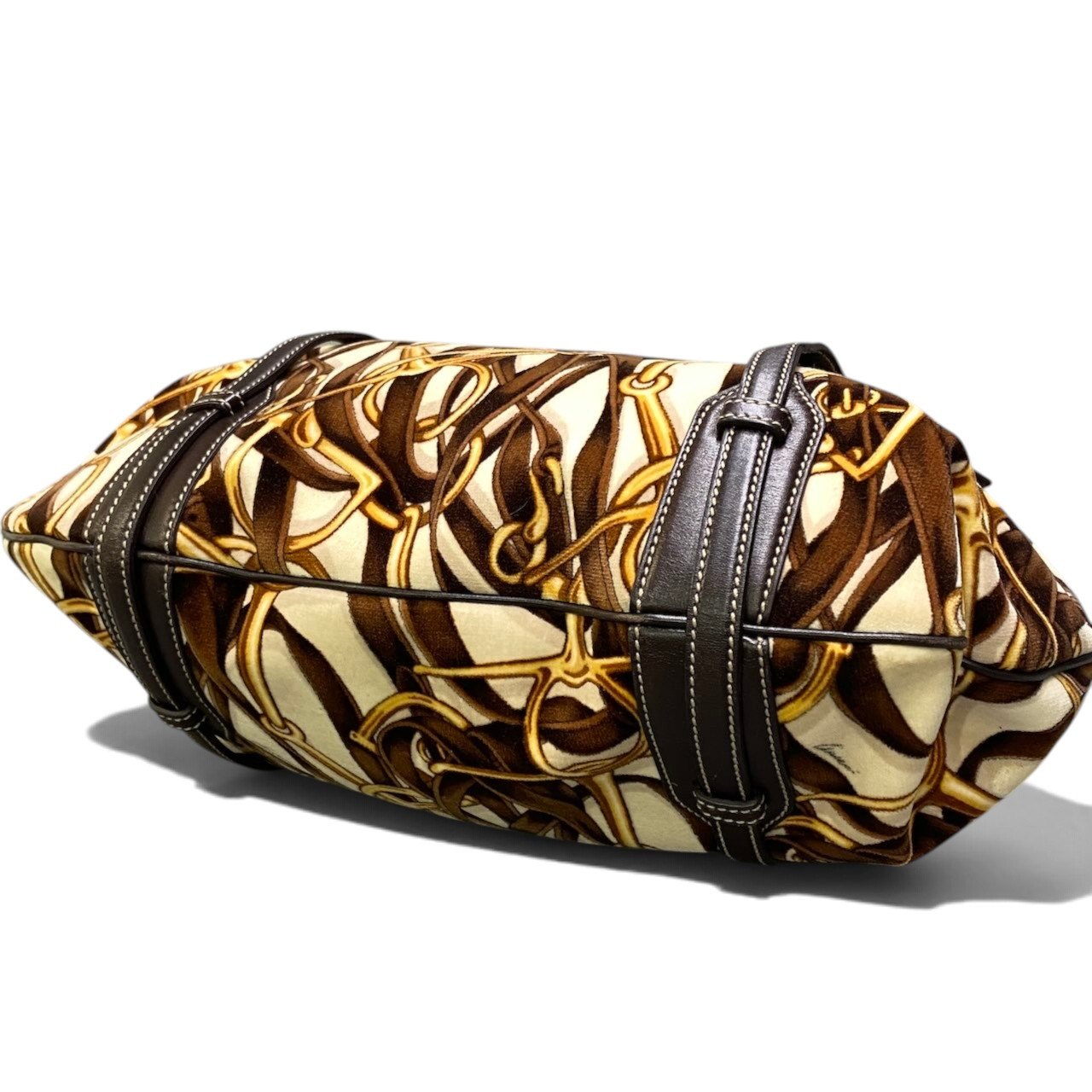 h29【美品】GUCCI 85th 2006 Horsebit HOBO トートバッグ ベロア レザー レディース 女性用ta1