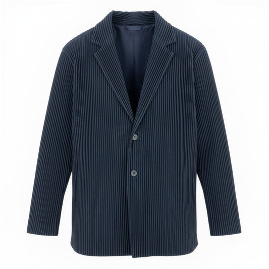 Md6 HOMME PLISSE オムプリッセ プリーツジャケット テーラードジャケット サイズ1 ネイビー メンズk02i