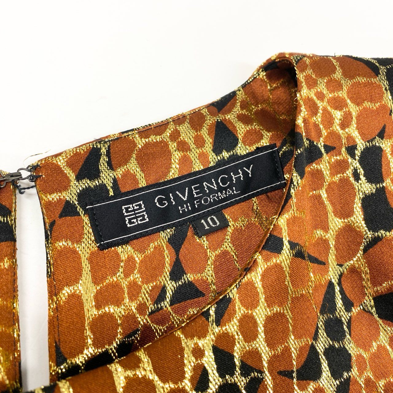 Eb12 【美品】GIVENCHY ジバンシィ ドッキングドレスワンピース ロングワンピース ベロア 総柄 10サイズ ブラック レディース 女性用k02i