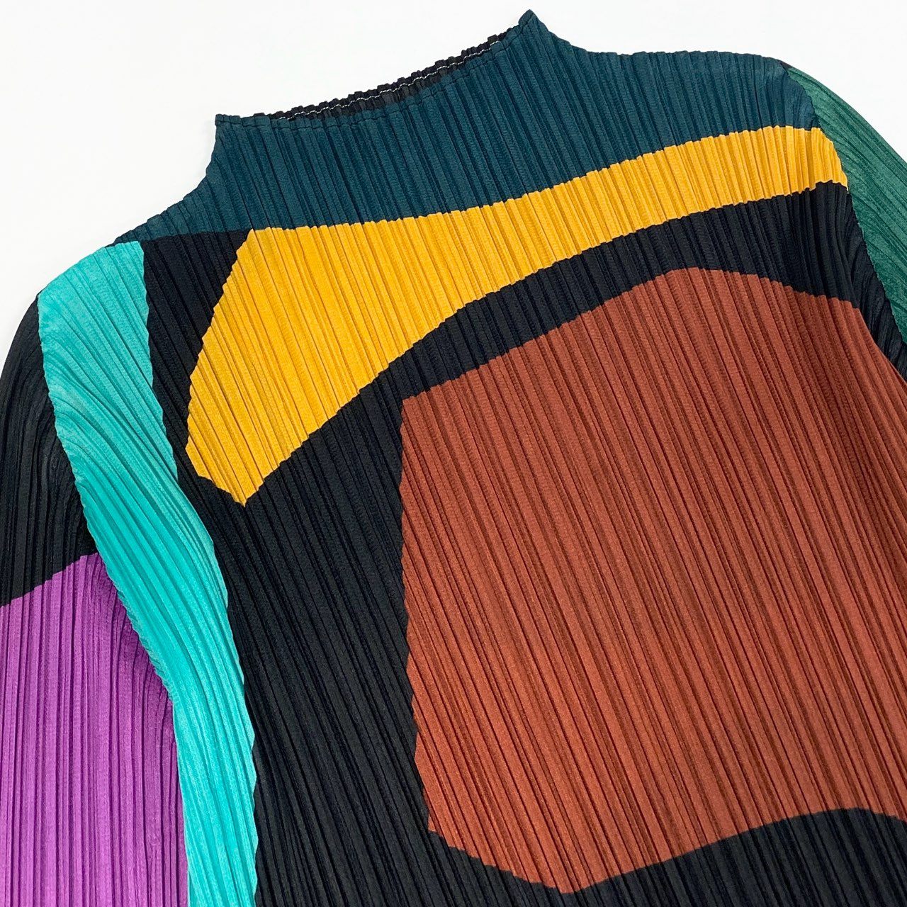 Ab19 PLEATS PLEATSE プリーツプリーズ ISSEY MIYAKE チュニック丈 長袖トップス サイズ3 マルチカラー レディースk02i