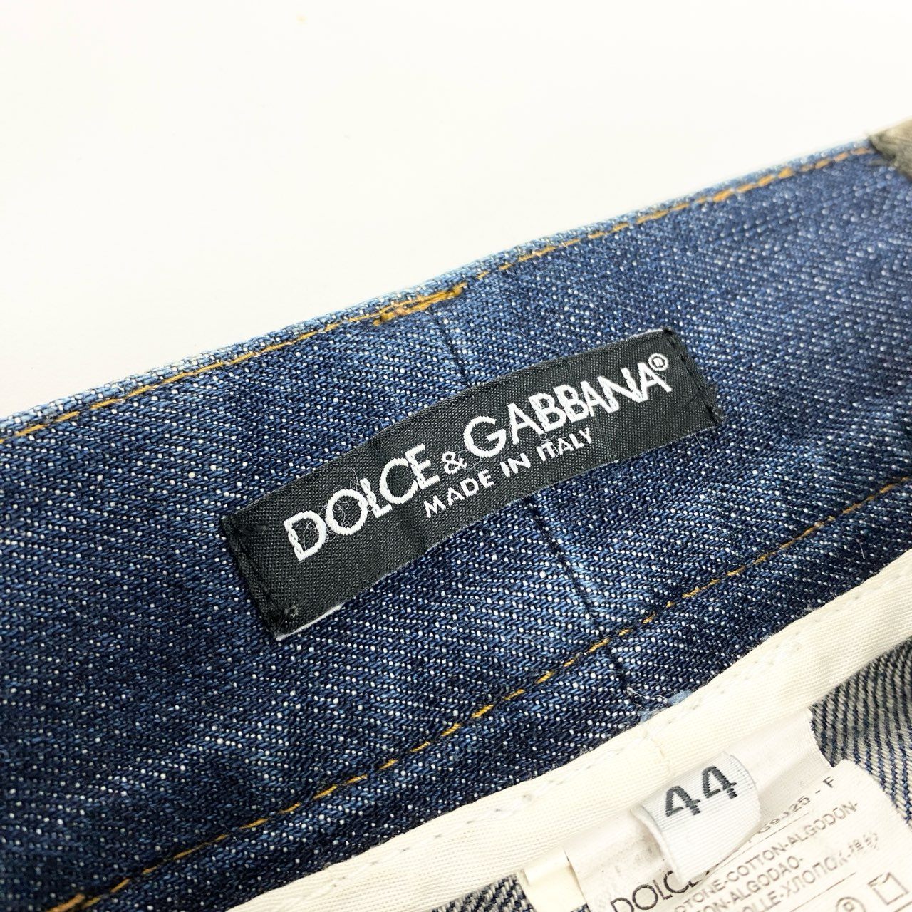 66k11 DOLCE&GABBANA ドルチェ＆ガッバーナ クラッシュ加工 ドッキングパンツ デニム カーゴパンツ サイズ44 メンズ 男性用 ボトムk02i