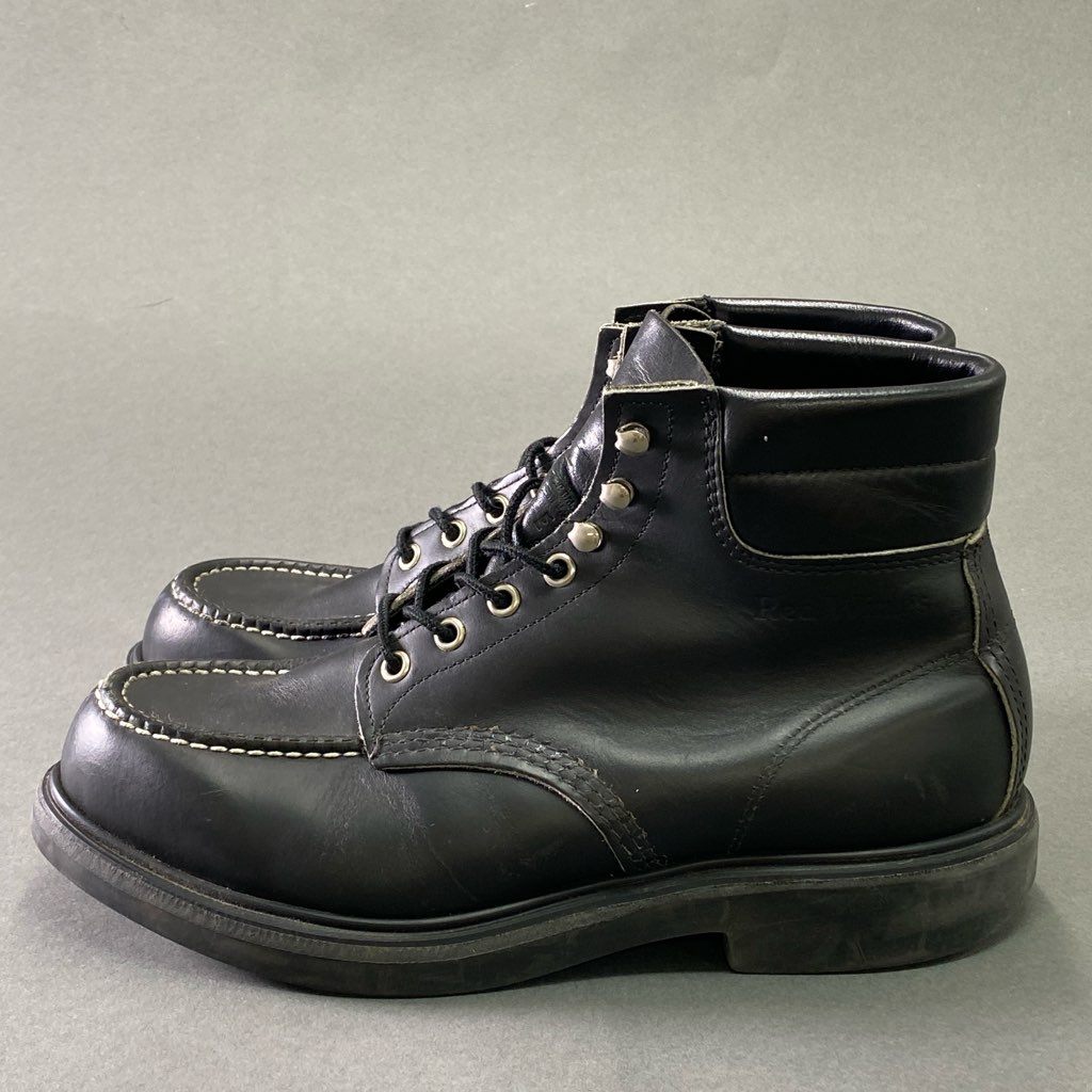 6f7 【USA製】 RED WING レッドウィング 8133 羽根タグ ワークブーツ レースアップブーツ サイズ10E ブラック レザー メンズ 男性用 アメカジ