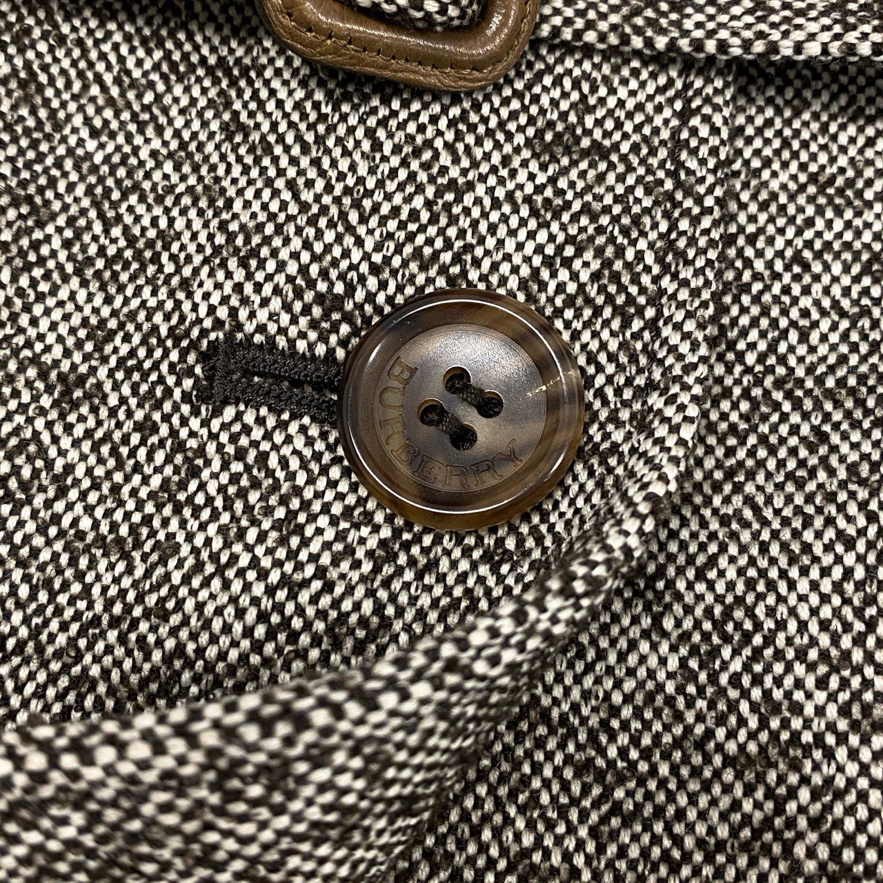 17e7 BURBERRY LONDON バーバリーロンドン ネップツイード リアルファー襟 ジャケット パンツ セットアップ サイズ38/パンツ36 ブラウン レディース 女性用