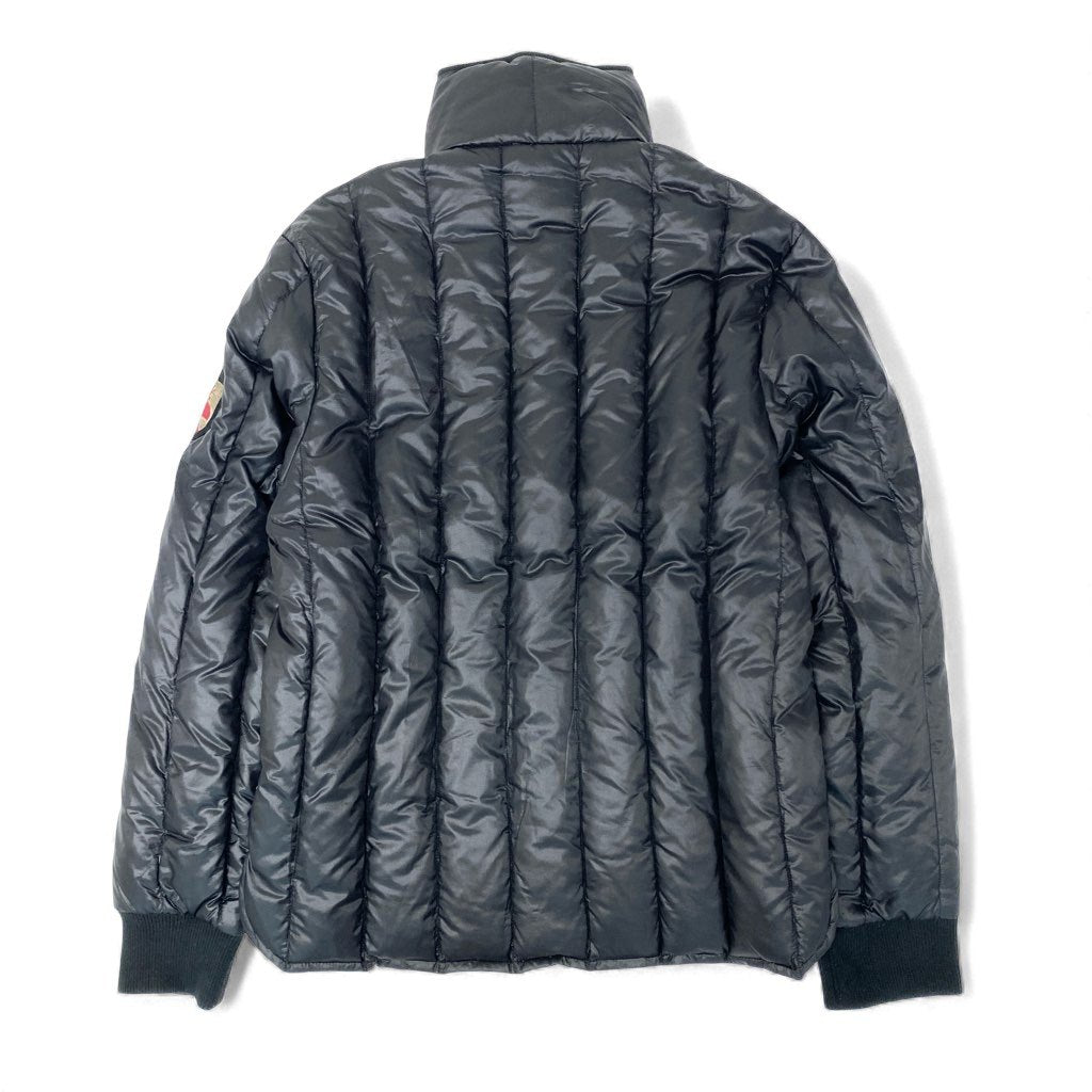 81L15 ARMANI JEANS アルマーニ ジーンズ ダウンジャケット ブルゾン アウター 袖ワッペン XL ブラック メンズ 男性用u02t