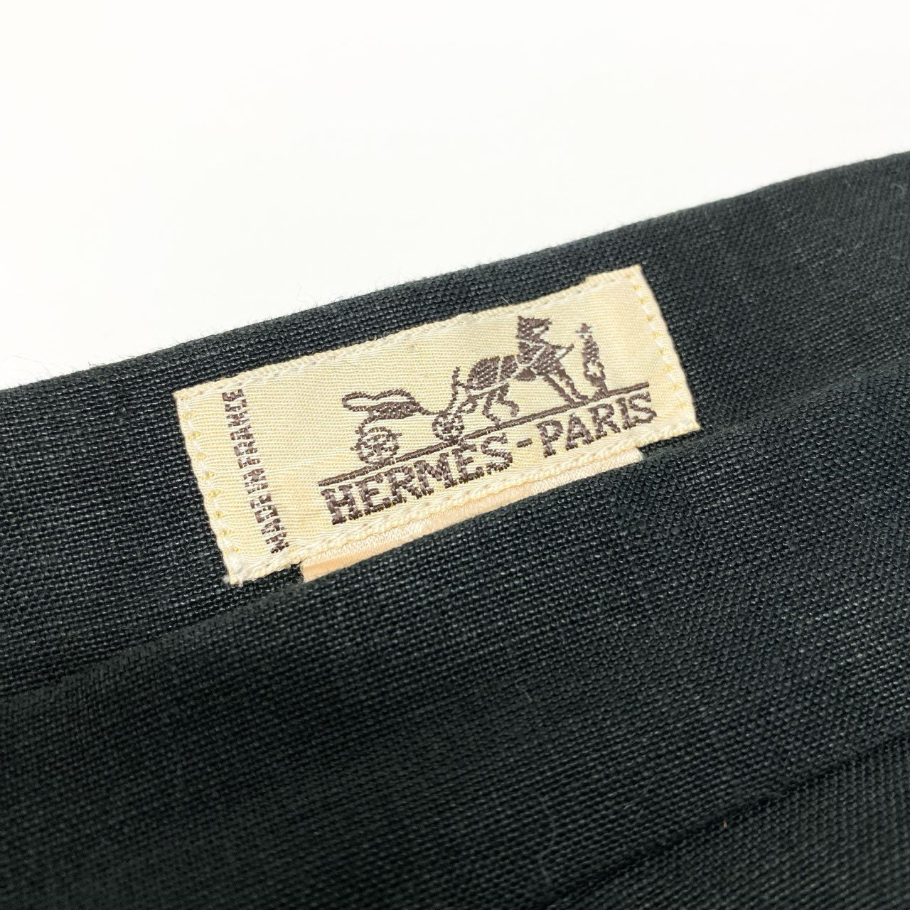 4k23 Hermès エルメス VINTAGE リネンスカート 膝丈スカート レディース 女性用 42 ブラック 麻100％u02t