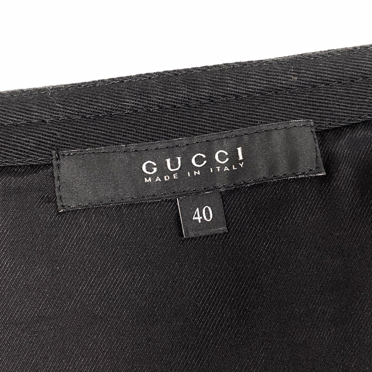 Ed12 GUCCI グッチ ゴールド金具 ホースビット 巻きスカート サイズ40 ブラック レディースta1