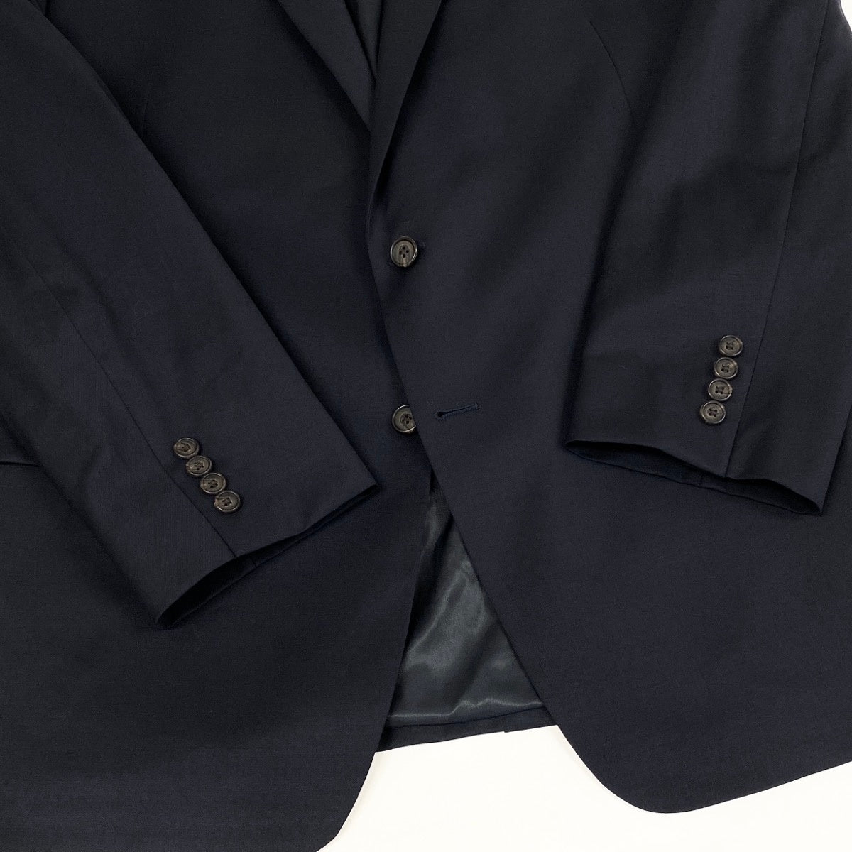 62j5 【美品】LAUREN RALPH LAUREN ローレンラルフローレン 大きいサイズ スーツセットアップ テーラードジャケット スラックスパンツ 50Lサイズ ネイビー ウール100％ メンズ 男性用u02t