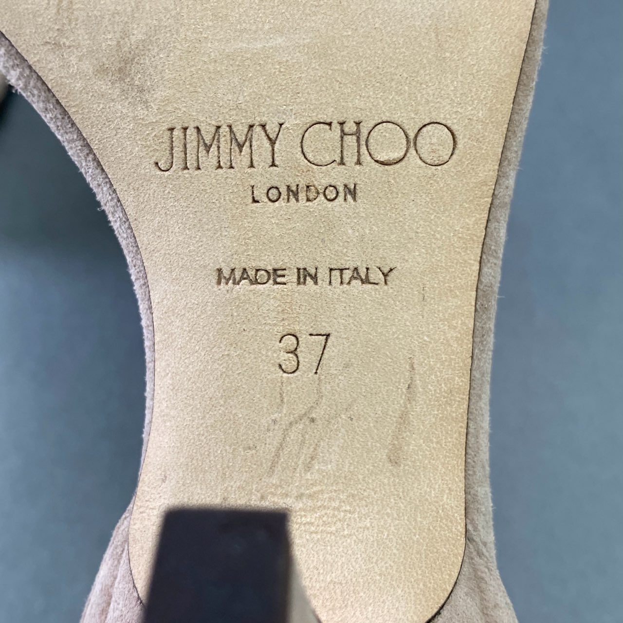 5j10 JIMMY CHOO ジミーチュウ Edina 65 Suede Sandals スエードサンダル 37 バレエピンク スウェードレザー ストラップ パンプス イタリア製