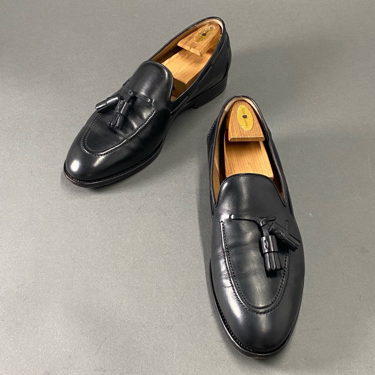 4i27 Salvatore Ferragamo サルヴァトーレフェラガモ イタリア製 タッセルローファー ドレスシューズ フォーマル 11 1/2 ブラック レザー